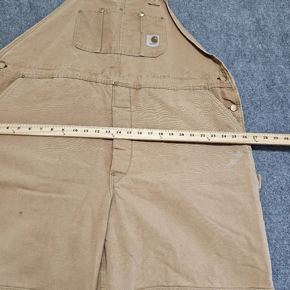 Vintage 1970s Carhartt Bibs Overalls Double Knee Duck Canvas Quilted Liner 50x32